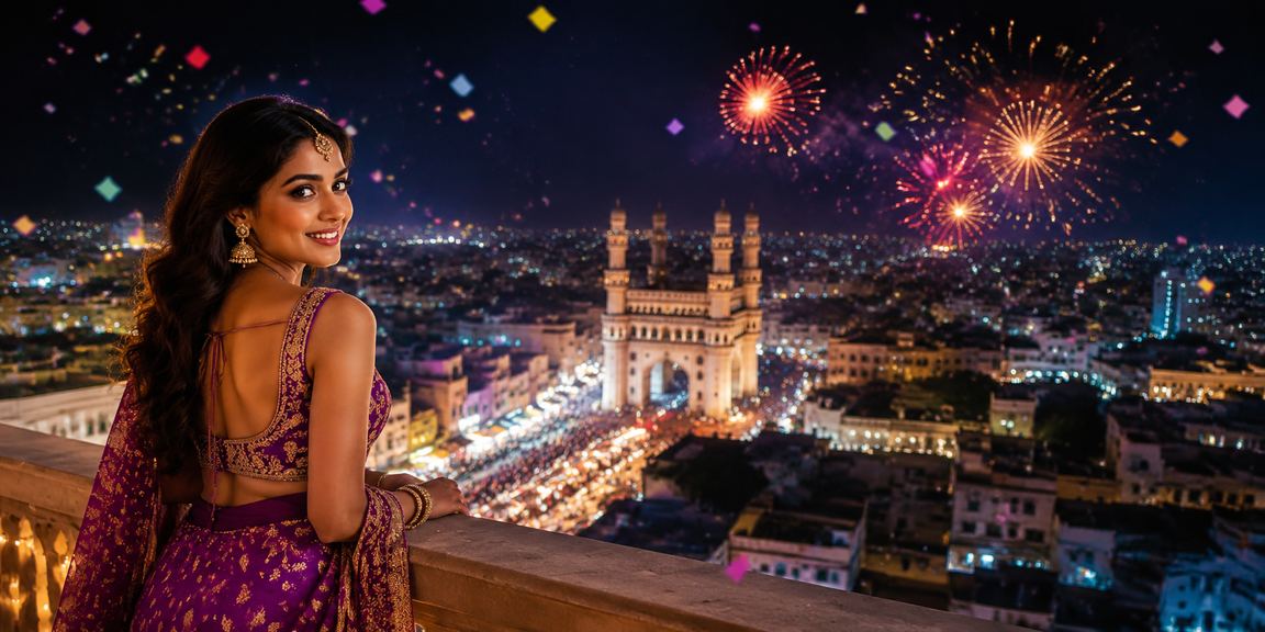 Hyderabad Charminar area at night with lively casino and betting ambiance